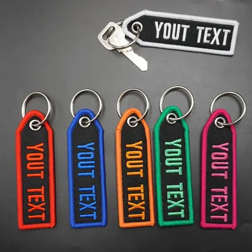 Custom Embroidered Keyrings for Motorcycles and Cars
