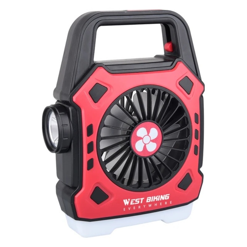 Multipurpose Rechargeable Desk and Camping Fan with LED Light, Flashlight and Power Bank