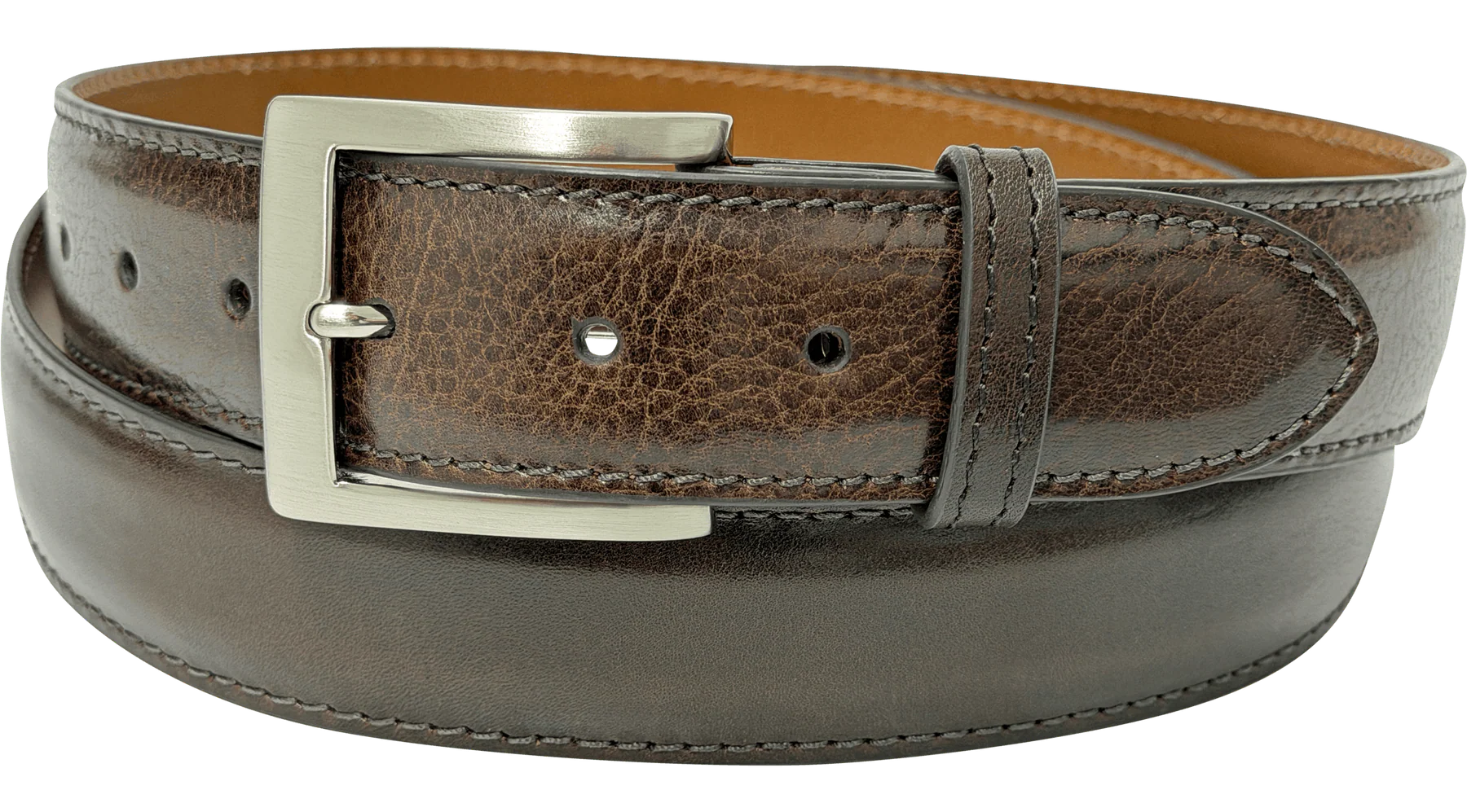 Dark Brown Italian Calf Designer High End Leather Belt 1.50" Wide