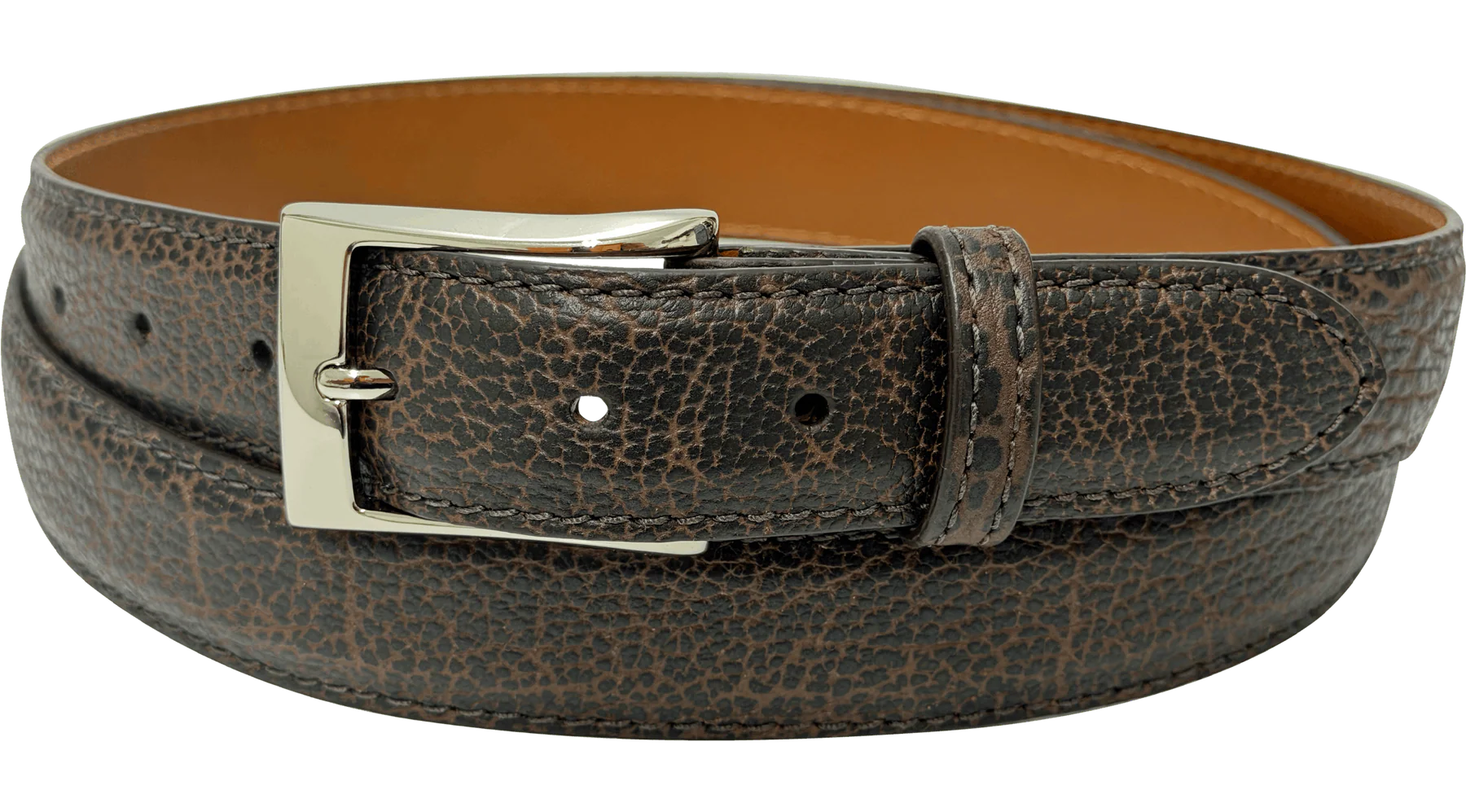 Brown American Bison Designer High End Leather Belt 1.25" Wide