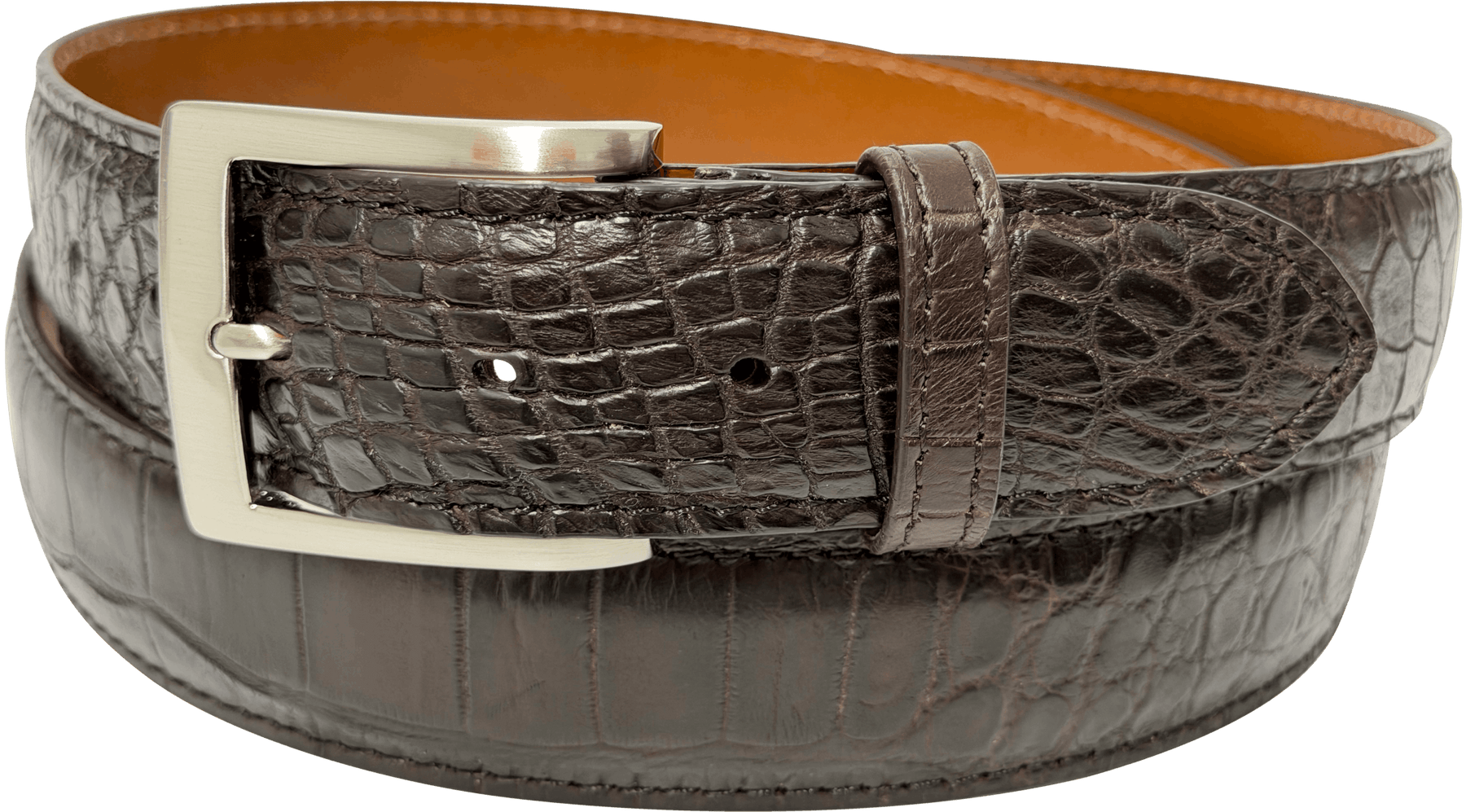 Brown American Alligator Designer High End Leather Belt 1.50" Wide