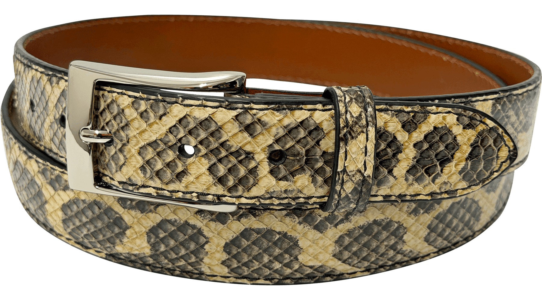Natural Anaconda Snake Skin Designer High End Leather Belt 1.25" Wide