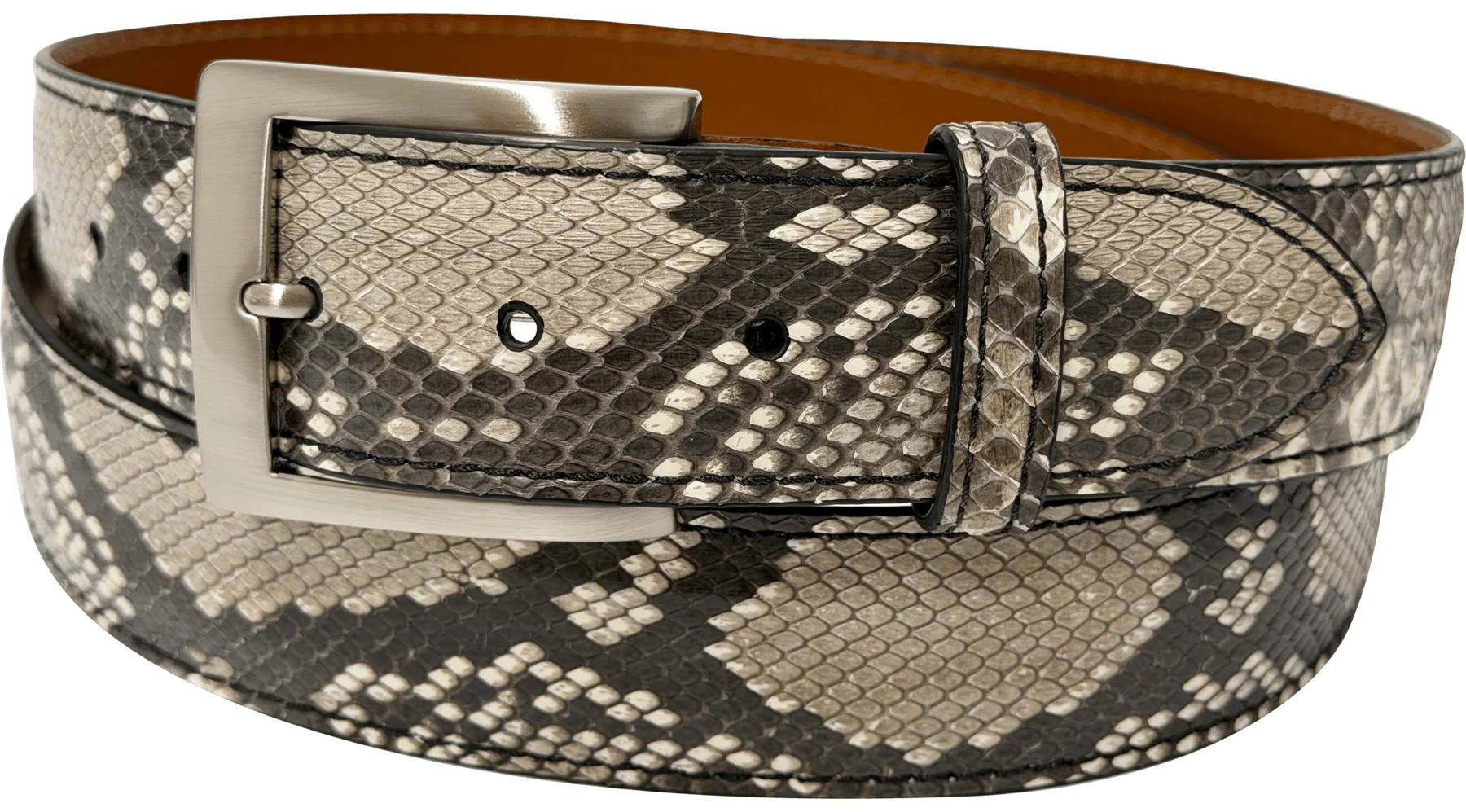 Python Snake Skin Designer High End Leather Belt 1.50" Wide