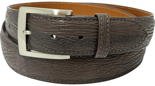 Brown Shark Skin Designer High End Leather Belt 1.50" Wide