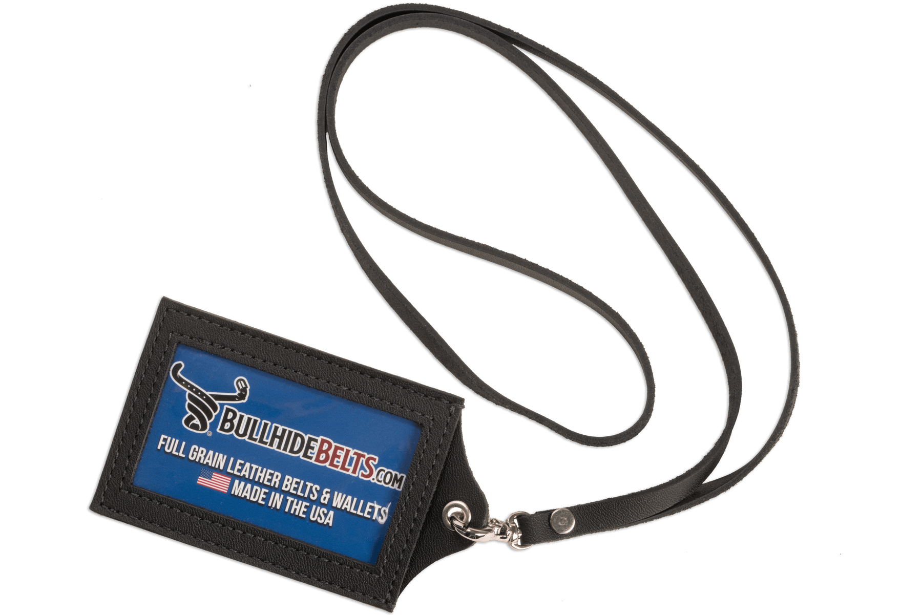 Black Leather Lanyard – Perfect for ID, Security Access, and Cruise Sea Passes
