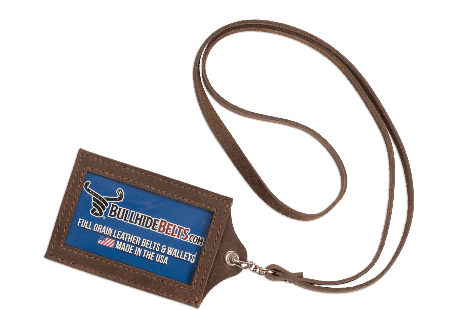 Brown Leather Lanyard – Perfect for ID, Security Access, and Cruise Sea Passes